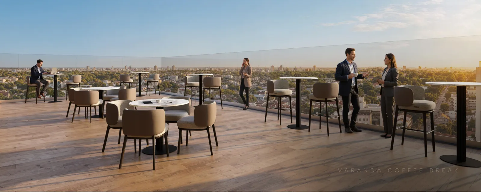 Varanda coffee break do rooftop comercial